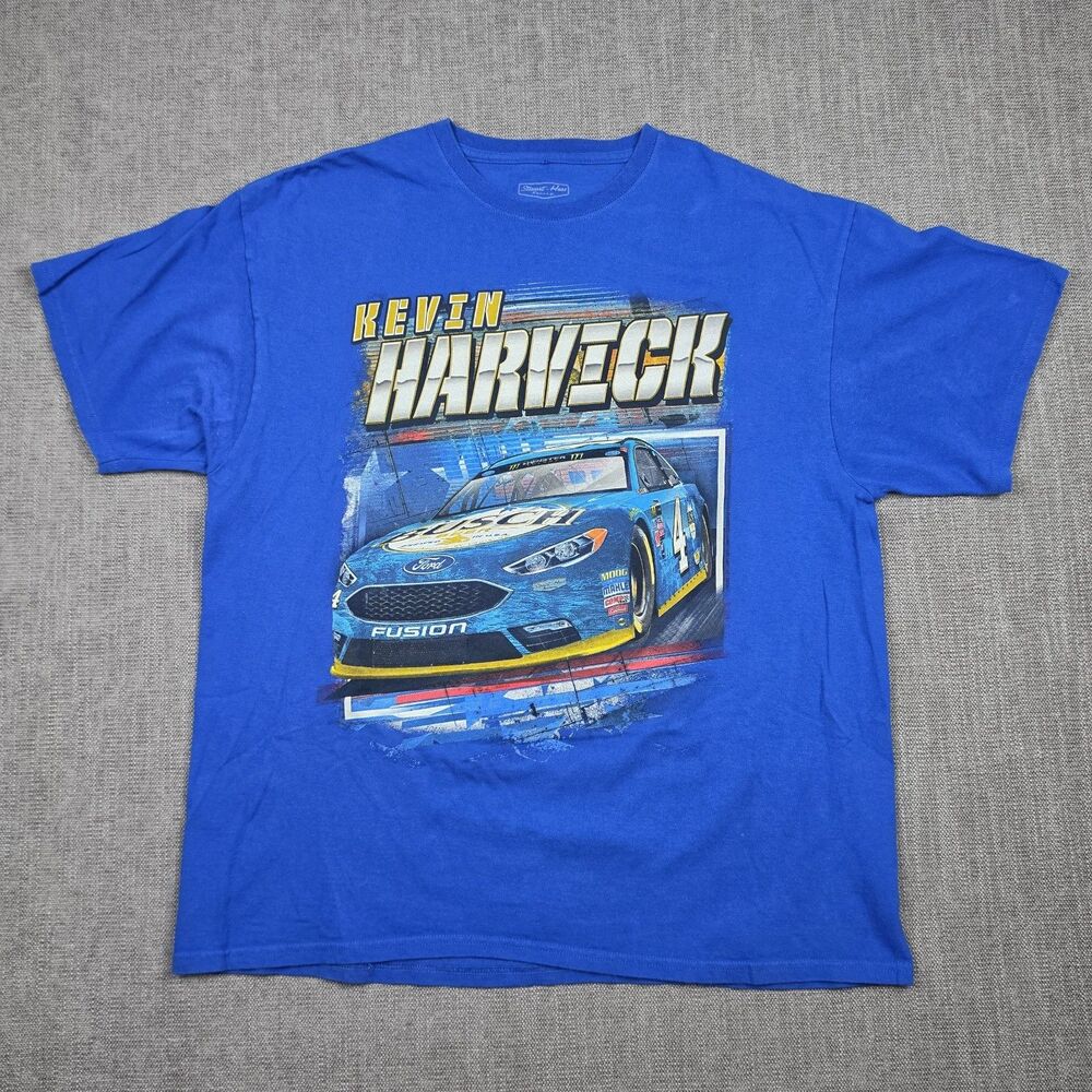 Kevin Harvick Nascar T Shirt Mens XL Blue #4 Busch Beer Ford Fusion Racing Tee